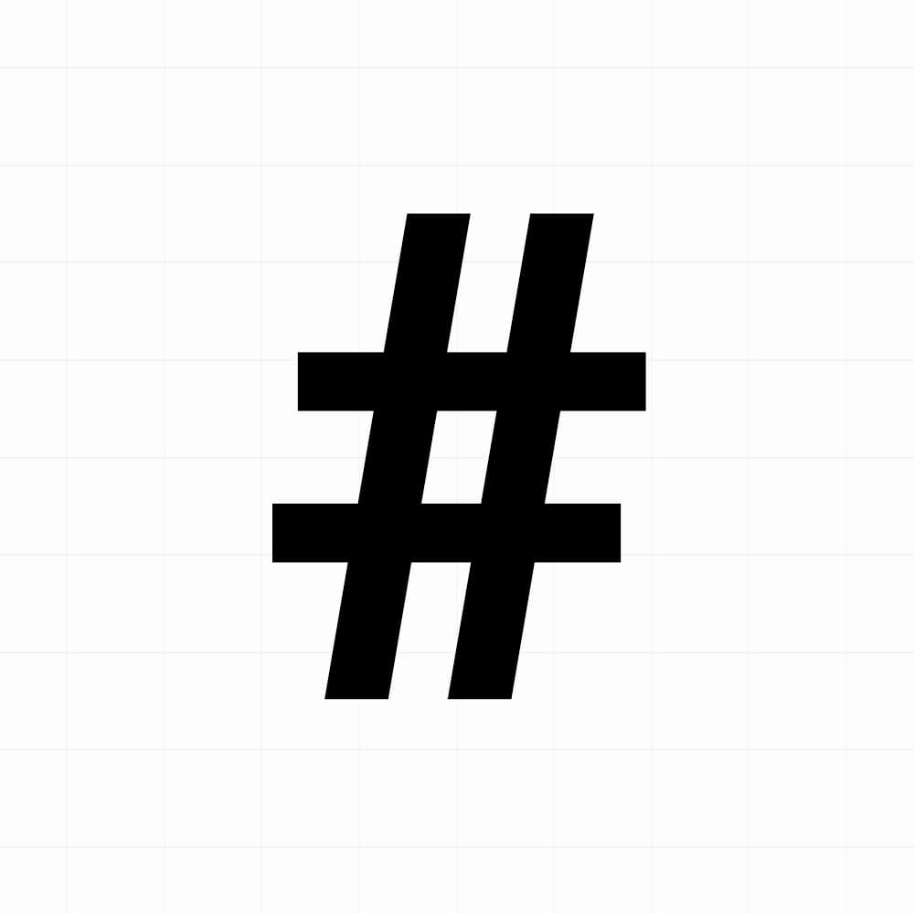 Hashtag sticker - Losse plakletter - vinyl sticker kopen bij De Stickerbaas
