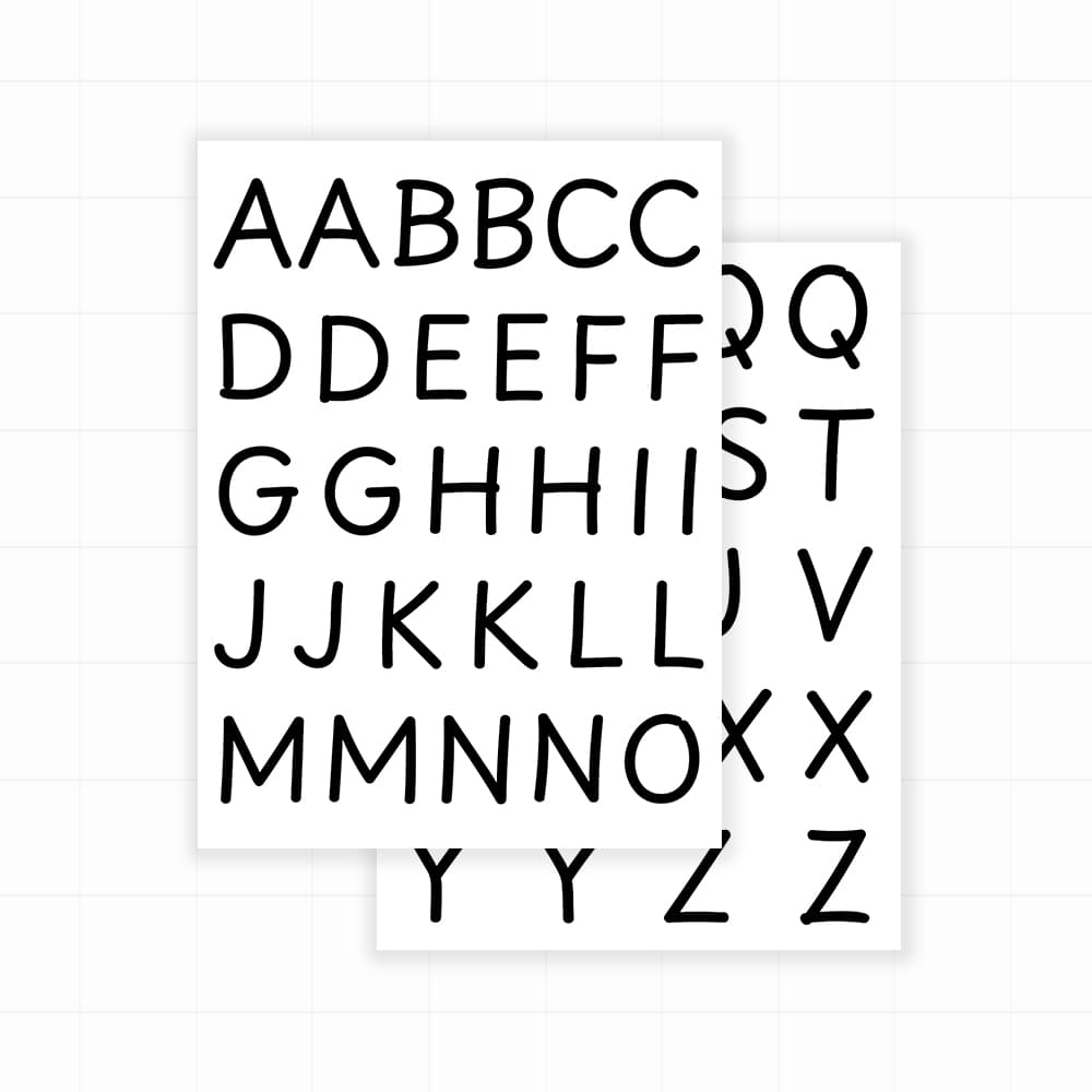 Handschrift plakletters - Compleet alfabet (2x) letter stickers - vinyl sticker kopen bij De Stickerbaas