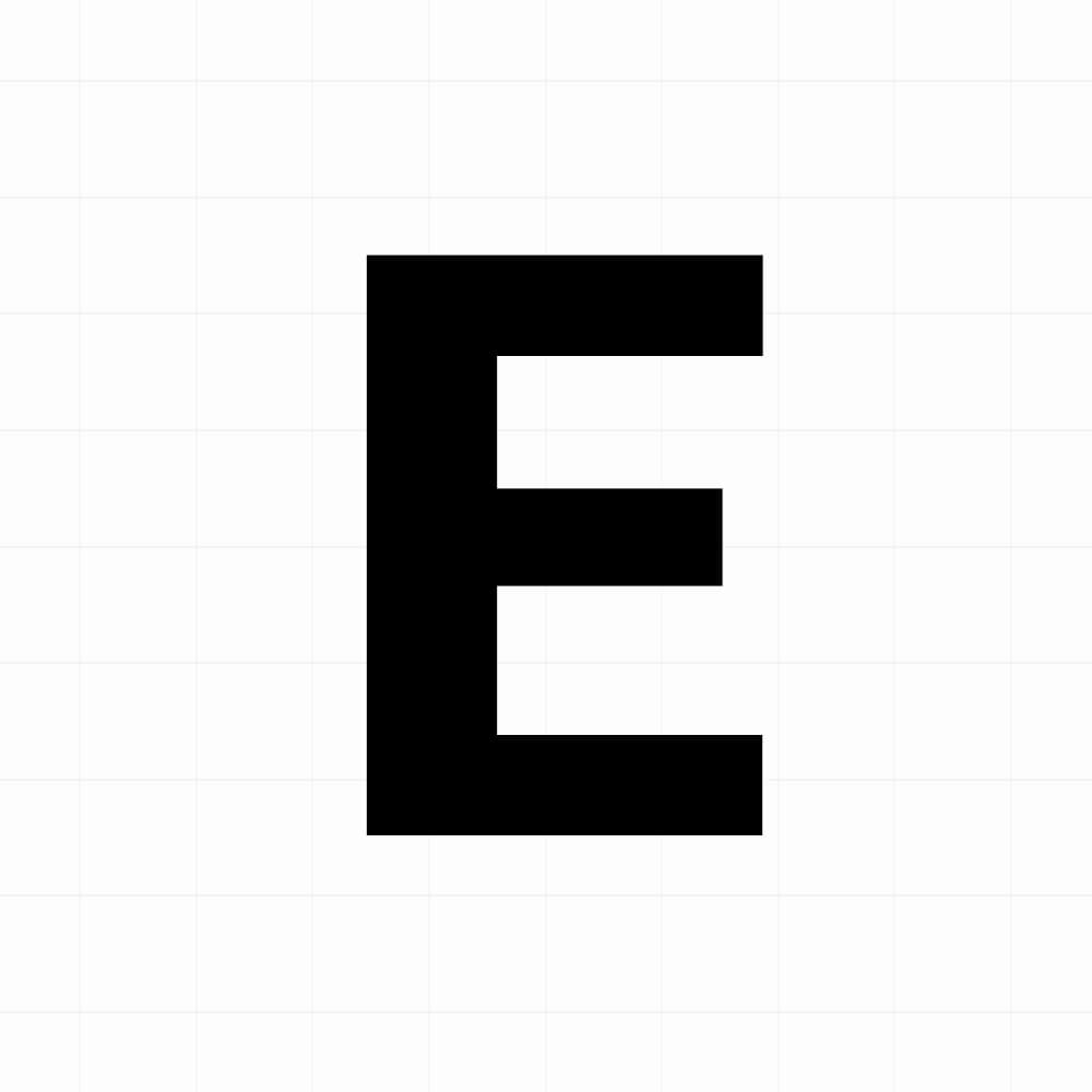 Letter sticker: E - Losse plakletter - vinyl sticker kopen bij De Stickerbaas