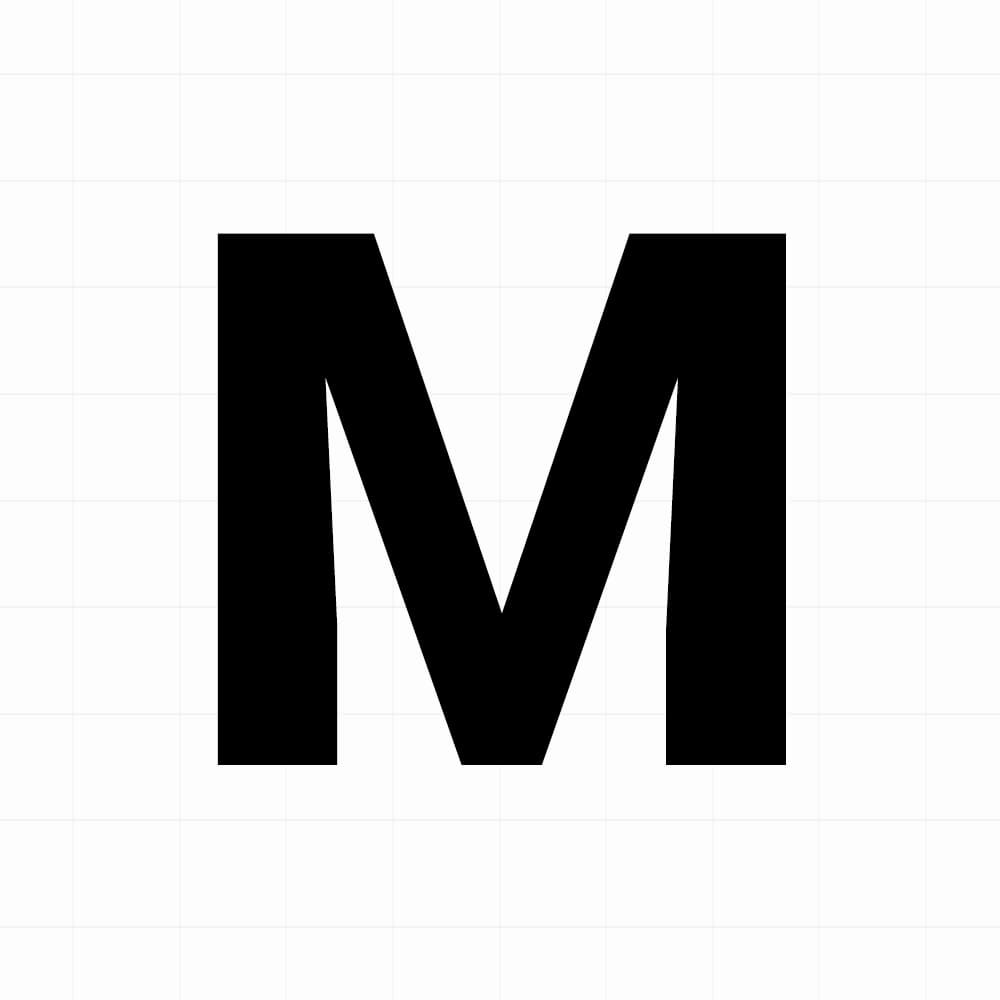 Letter sticker: M - Losse plakletter - vinyl sticker kopen bij De Stickerbaas