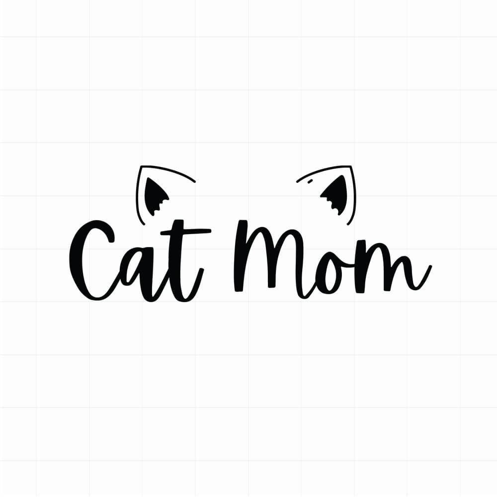 Cat mom met oren sticker - Leuke kattensticker - vinyl sticker kopen bij De Stickerbaas