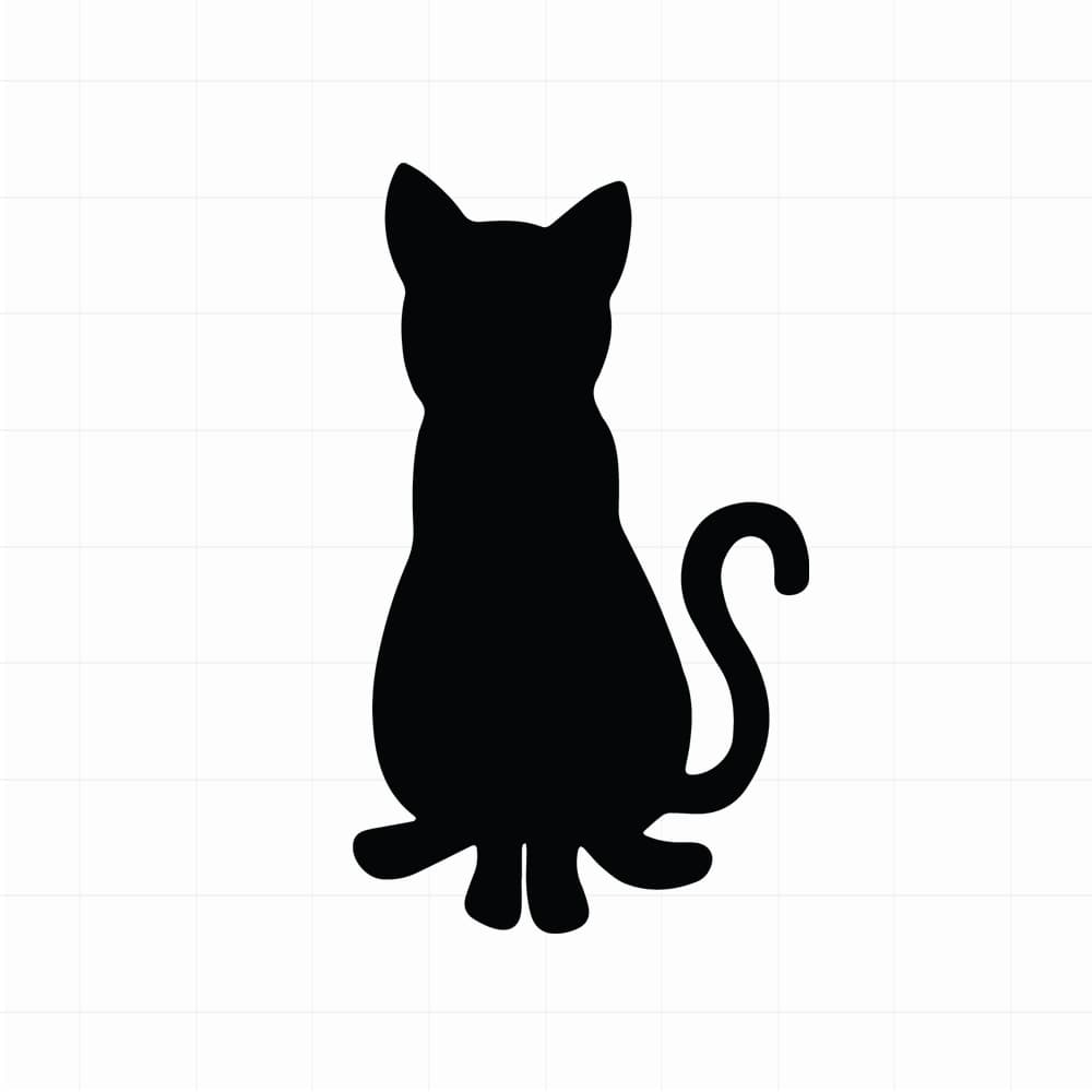 Zittende kat silhouette sticker - Leuke Kattensticker - vinyl sticker kopen bij De Stickerbaas