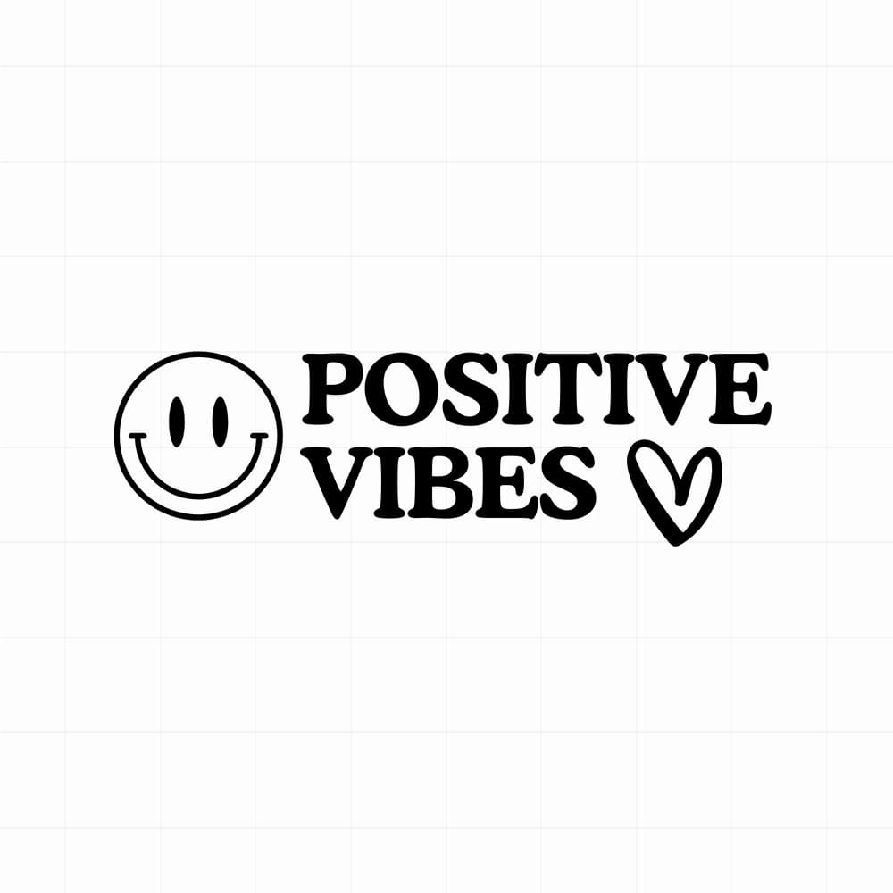 Positive vibes sticker - Leuke (auto)spiegel motivatie sticker - vinyl sticker kopen bij De Stickerbaas