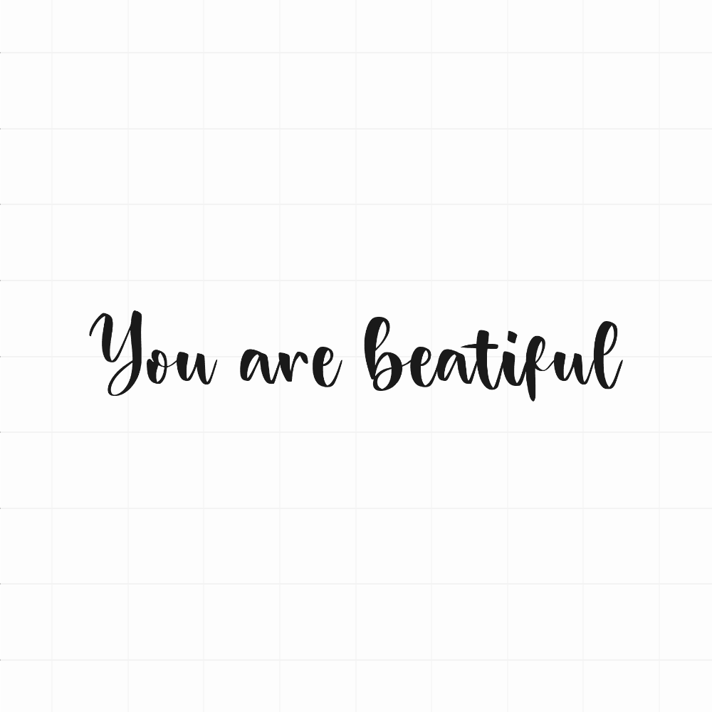 You are beatiful - Leuke (auto)spiegel motivatie sticker - vinyl sticker kopen bij De Stickerbaas